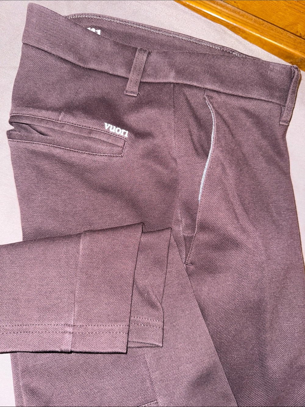 Vuori Dark Plum Tailored Dress Pants